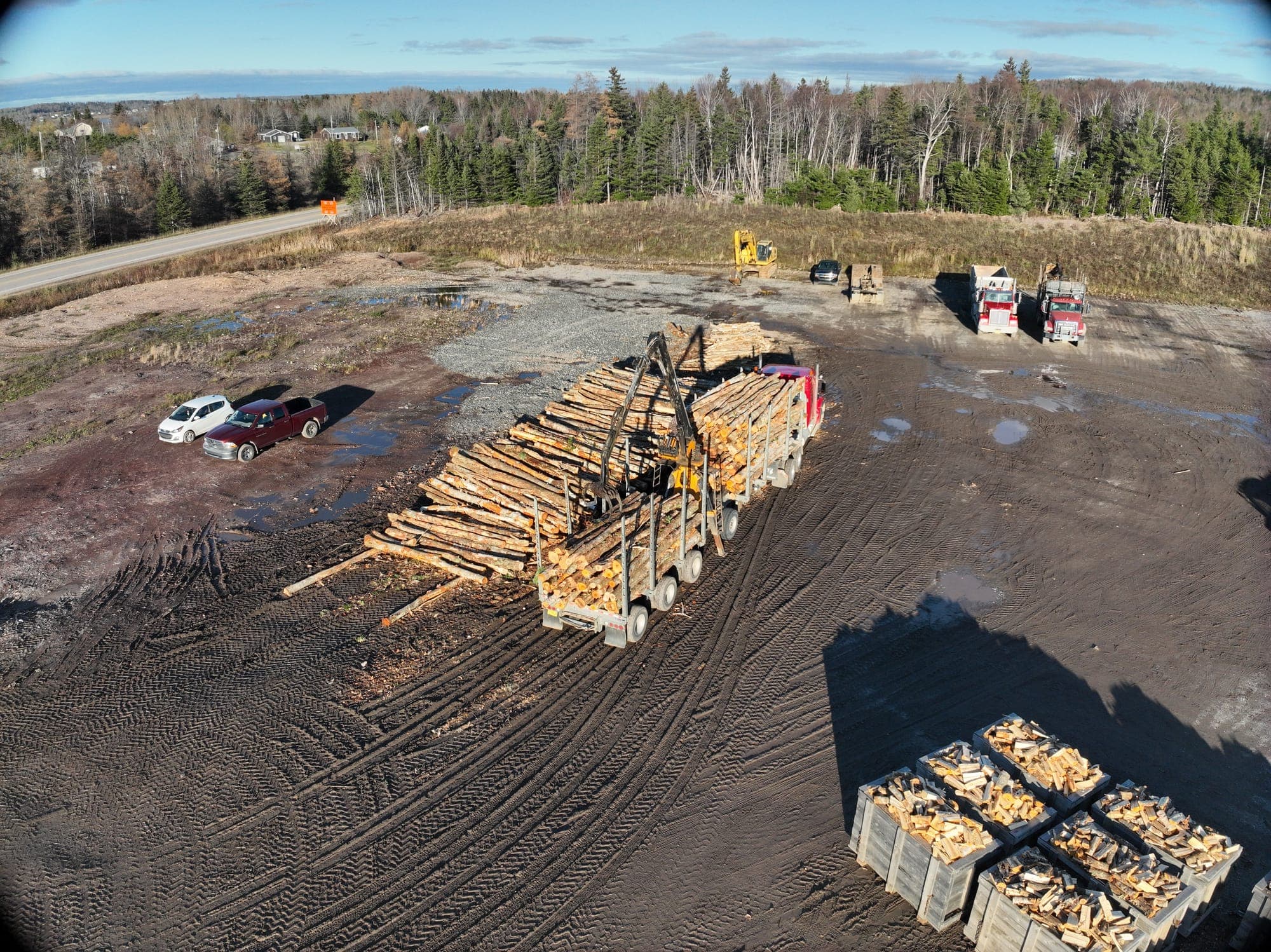 Hugh MacInnis Lumber firewood processing yard